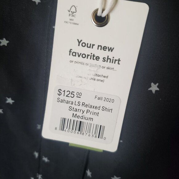 Marine Layer Sahara LS Relaxed womens Shirt Starry print sz medium black button - Picture 9 of 16